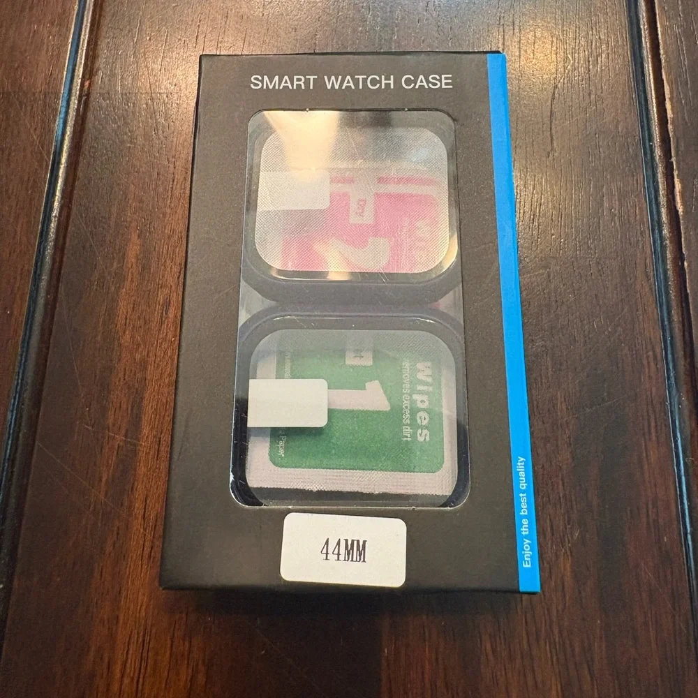 Smart Watch Black/Blue 44mm Screen Protector Case
